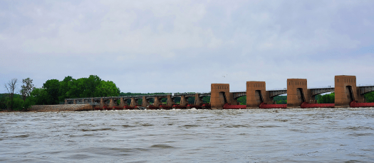 lock and dam on a large river