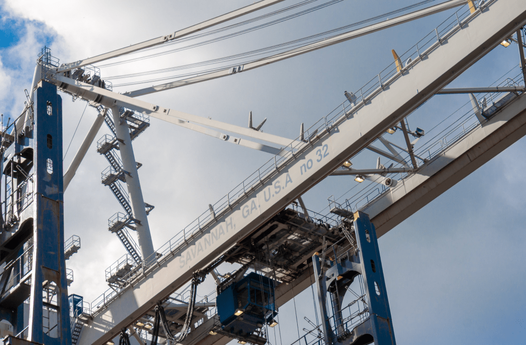 A crane in the Port of Savannah