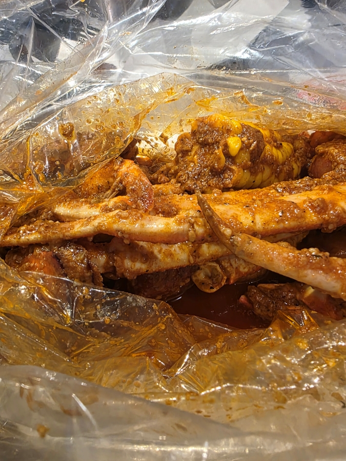 Crab legs from Hot N Cajun in New Orleans